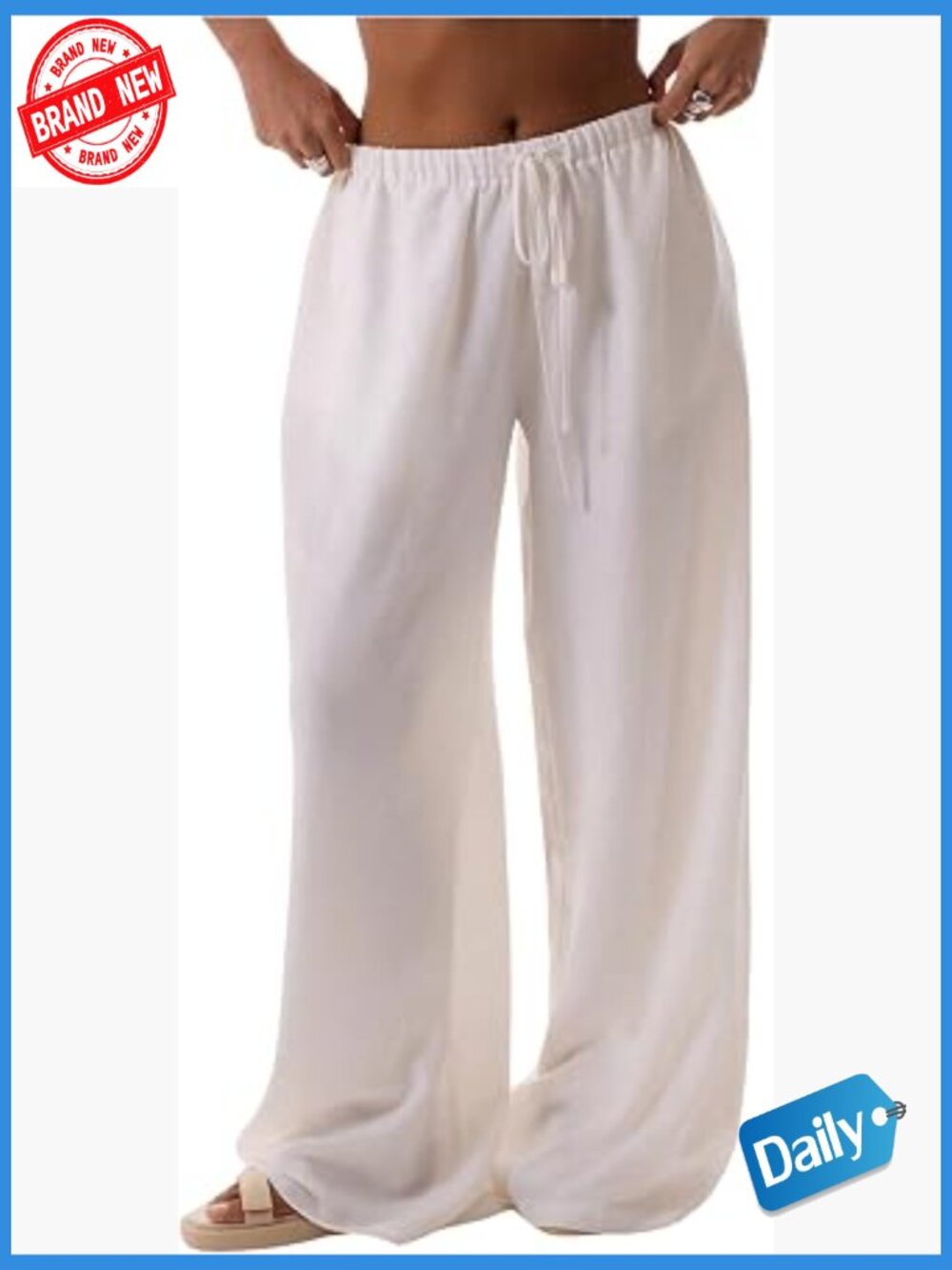 Wide Leg Linen Beach Cover Up Pants Summer Vacation Swimsuit Coverup Palazzo